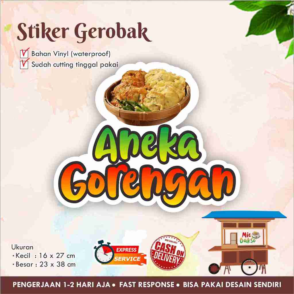 

STIKER KACA GEROBAK VINYL ANEKA GORENGAN / LABEL MAKANAN