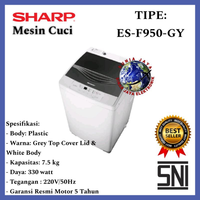 MESIN CUCI 1 TABUNG SHARP ESF950GY KHUSUS AREA BOGOR