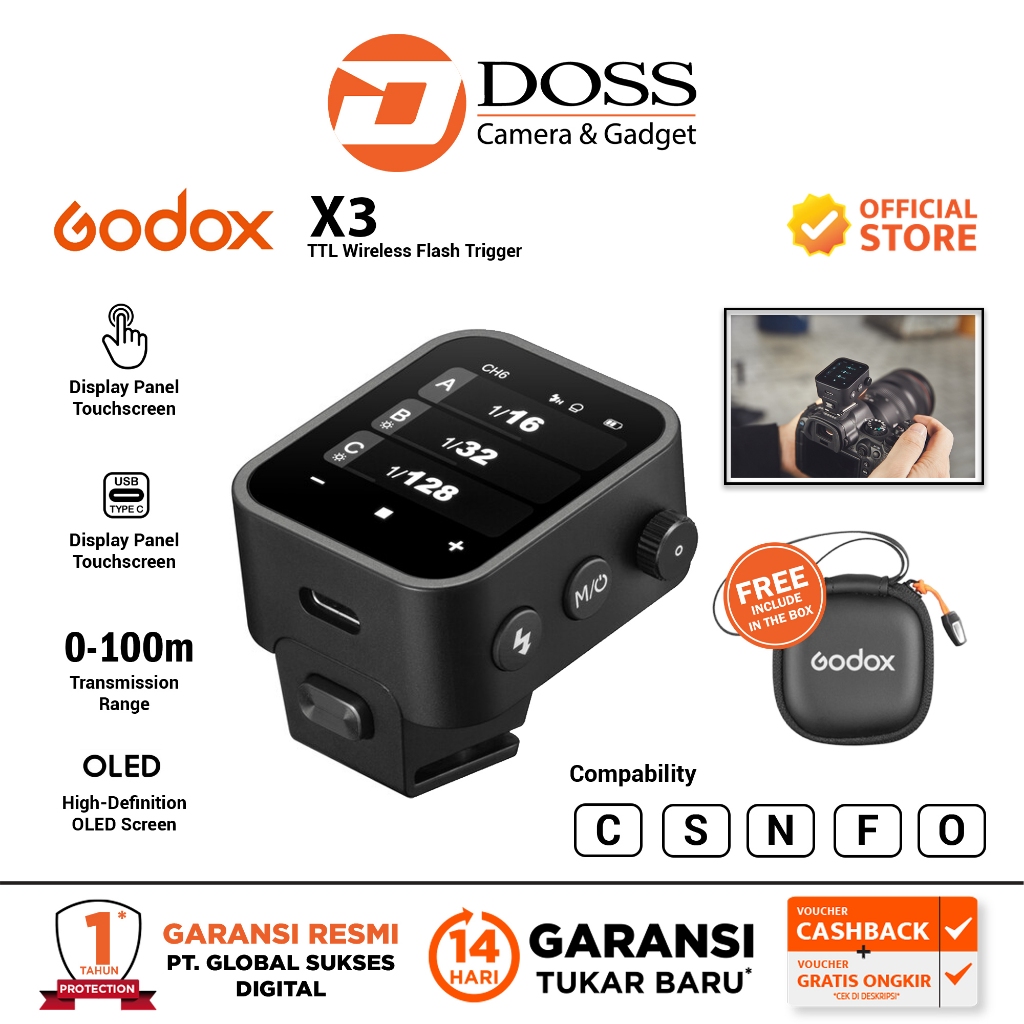 Godox X3 Trigger Touchscreen TTL Wireless Flash Trigger Godox X 3