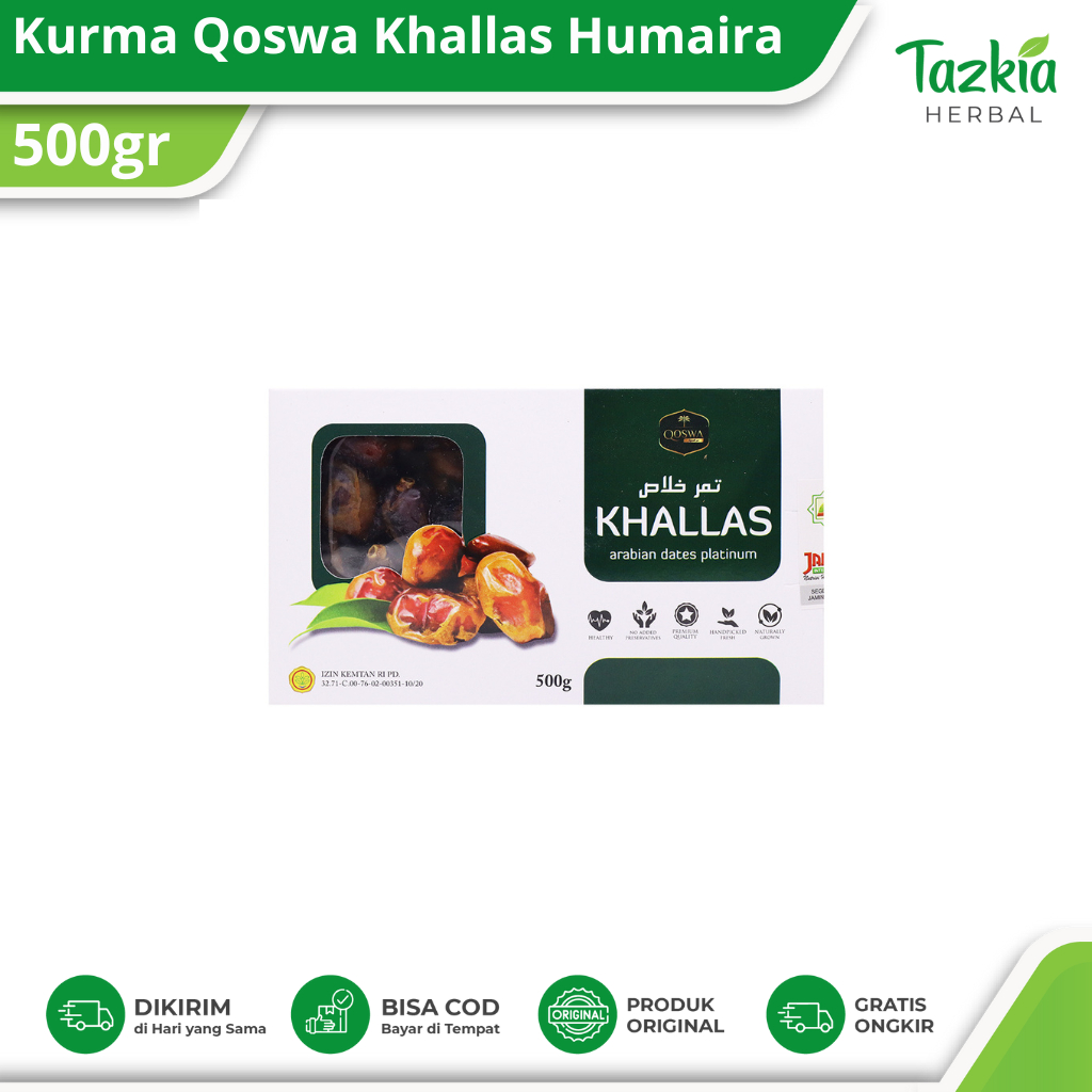 

Kurma Qoswa Khallas Humaira 500gr - Humaira Kholas Asli Dates Crown