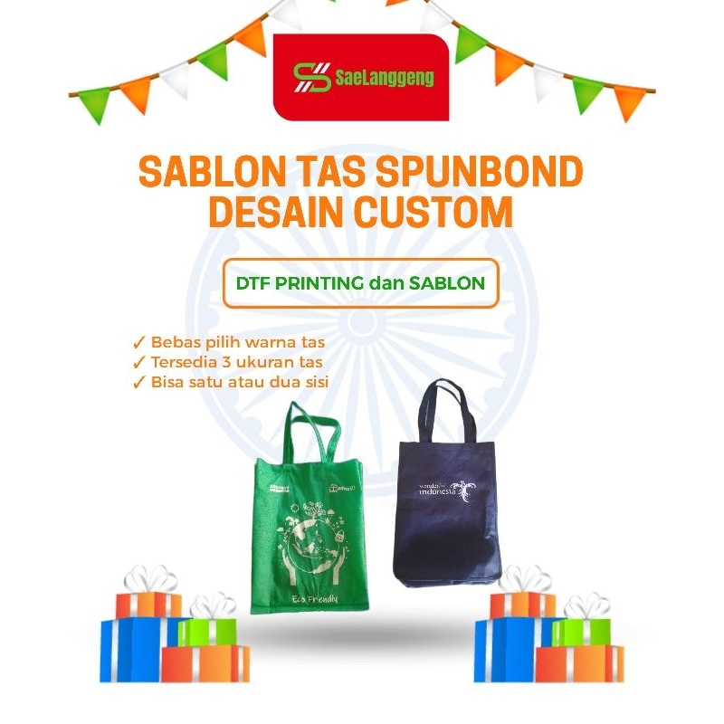 

TAS SPUNBOND HANDLE TAS SOUVENIR GODIEBAG TAS KADO TAS OLEH - OLEH