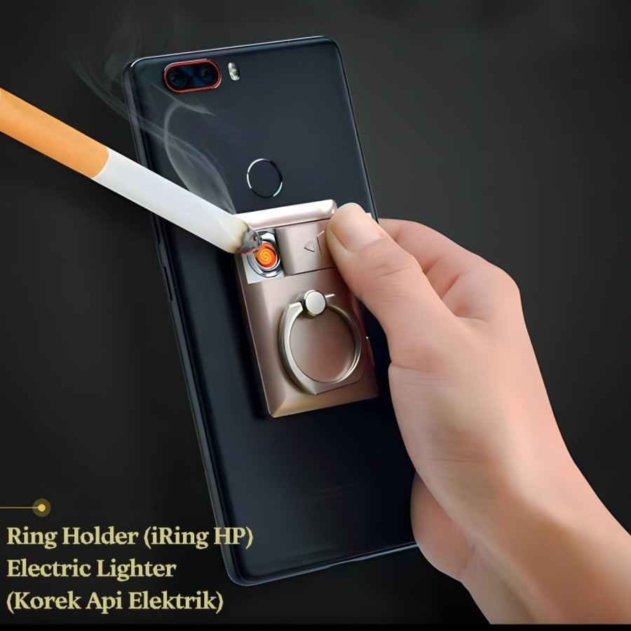 KOREK API/PEMANTIK API ELEKTRIK+ RING HOLDER ELEGAN,BERKELAS PRAKTIS