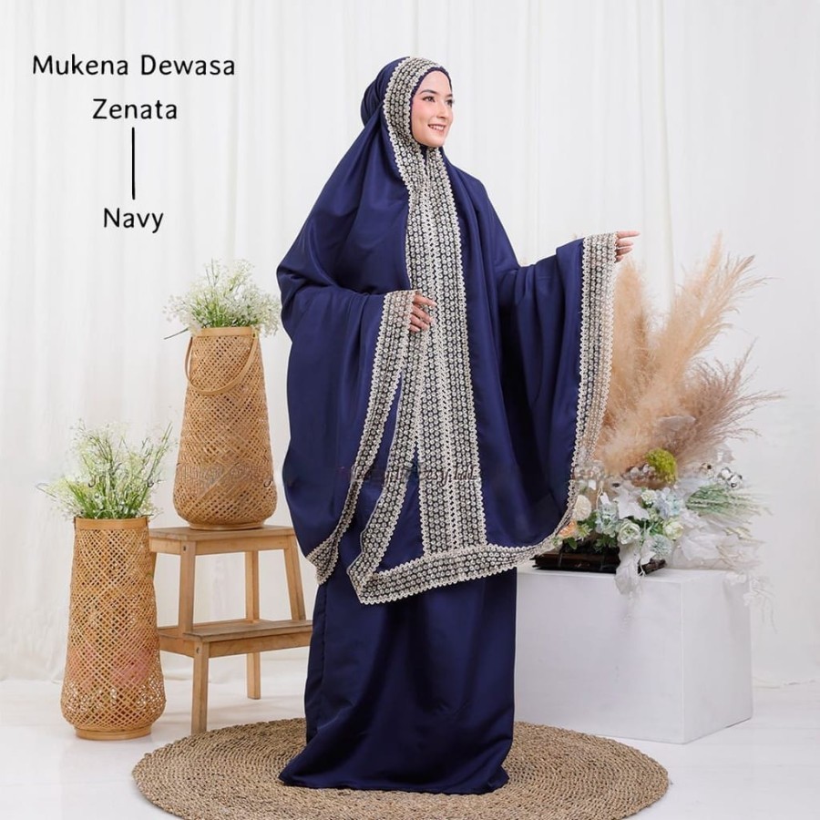 Mukena Dewasa Terbaru 2021 Bordir Katun Rayon Premium Putih Jumbo Terusan Siti Khadijah Mukenah Tull