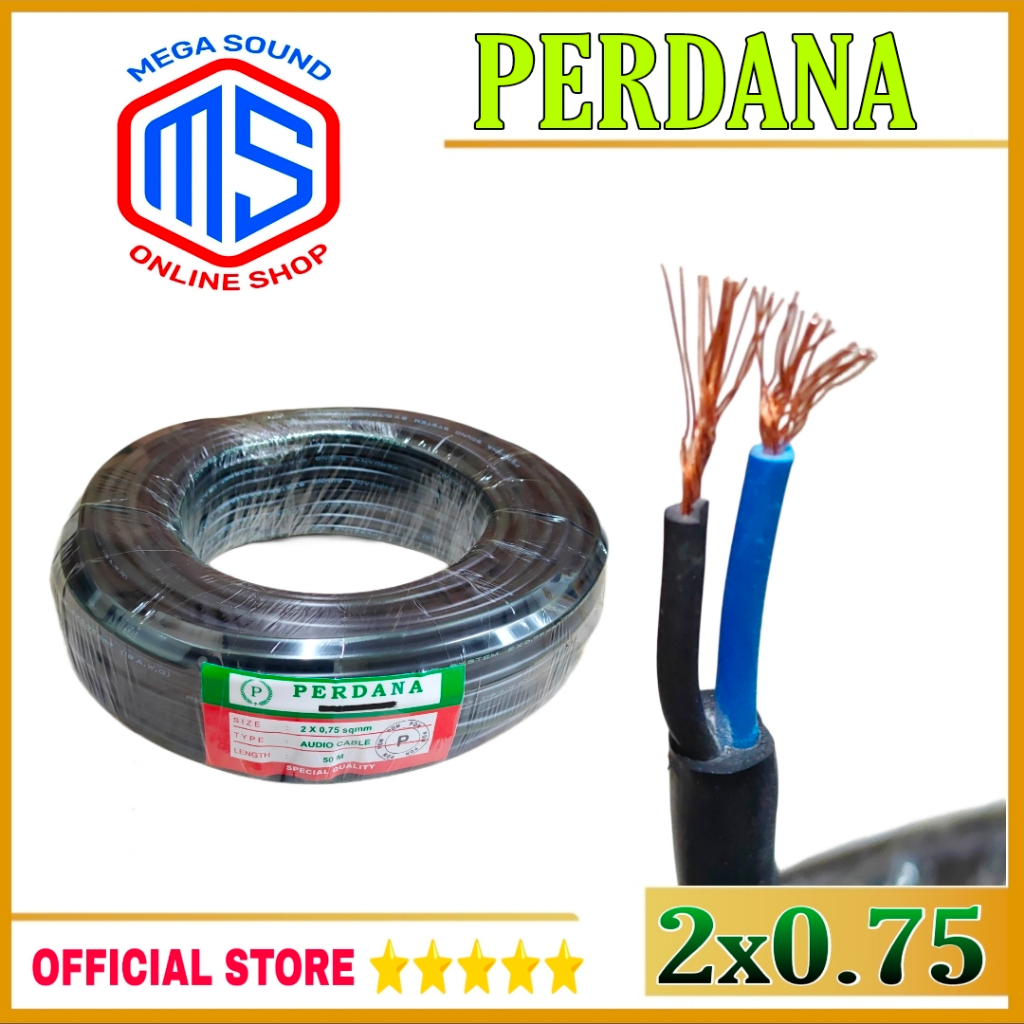 Kabel Audio 2x0.75mm Perdana Kabel Listrik Serabut 50m