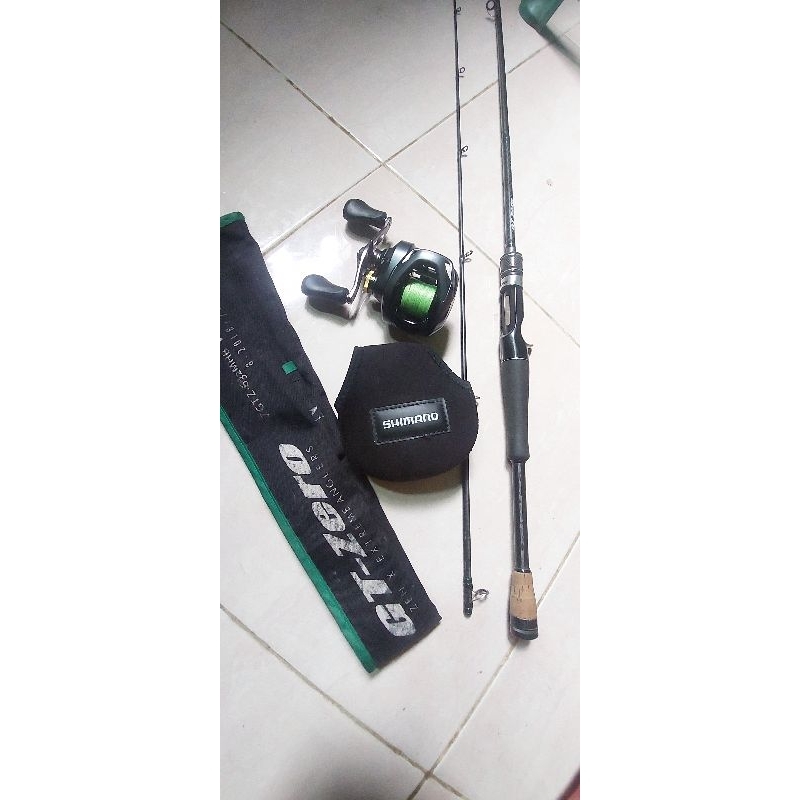 reel bc shimano curado 201 hg dan rod gt zero 8-20 lb bekas like new