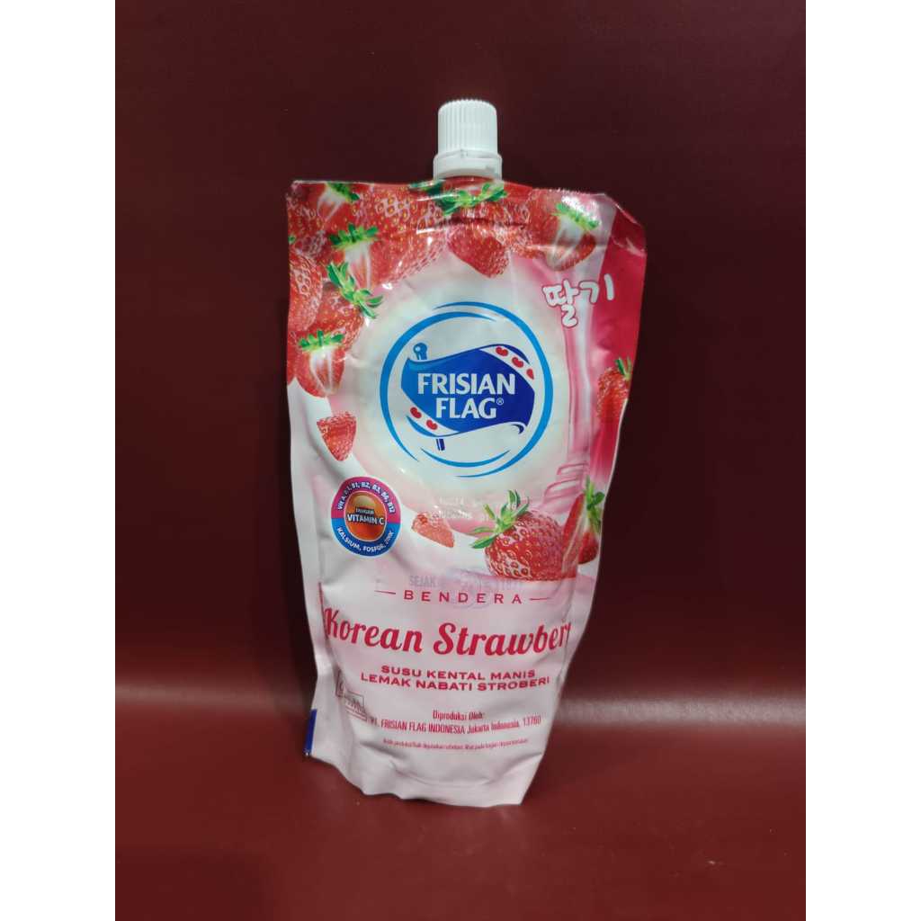 

Frisian Flag Susu Kental Manis Rasa Strawberry Pouch 260G - Susu Kental Manis Condensed Milk Rasa Korean Strawberry