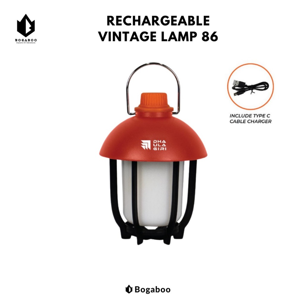 Dhaulagiri Rechargeable Vintage Lamp 86 Waterproof - Lampu Lentera Gantung Anti Air - Lampu Tenda Ca