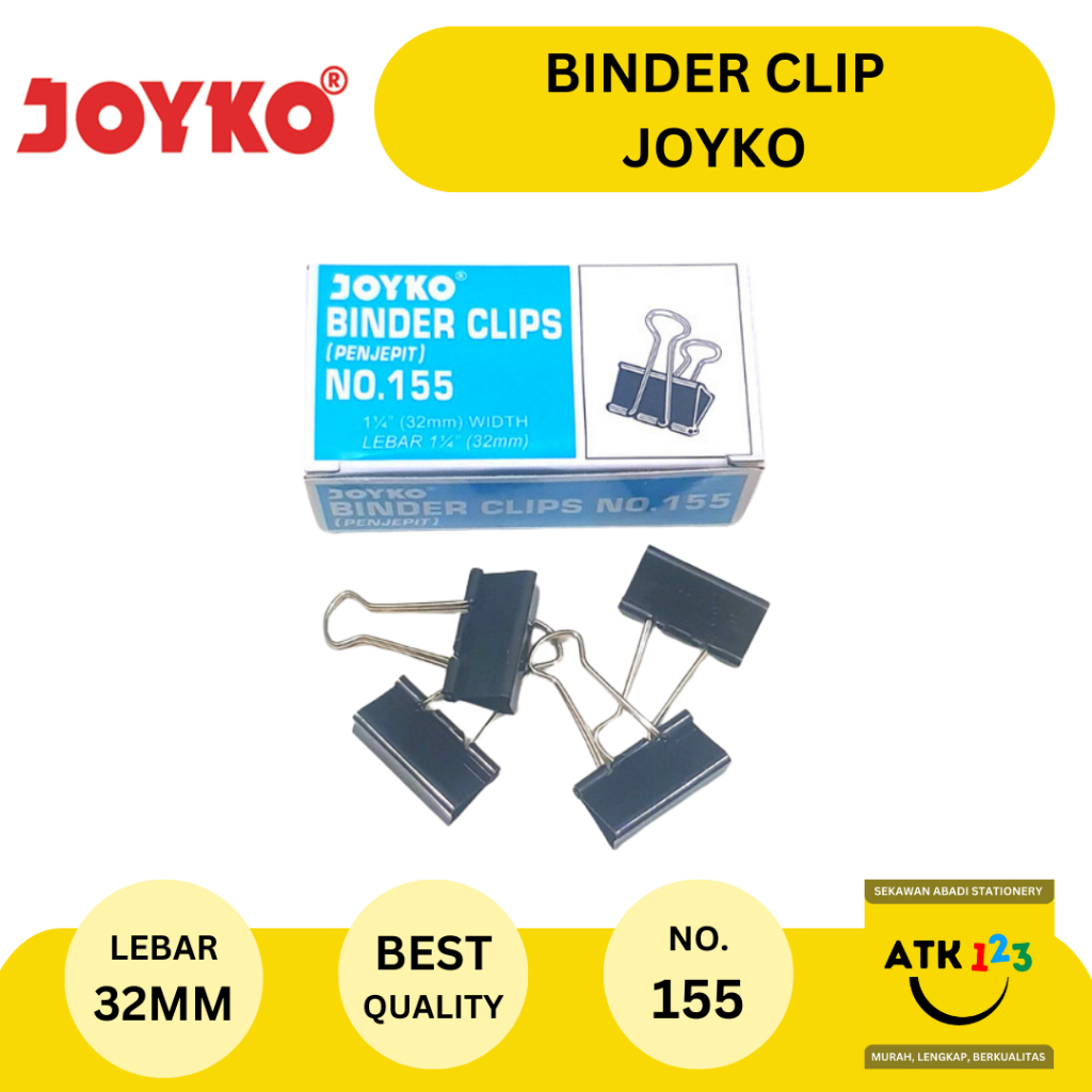 

Binder Clip / Penjepit Kertas / Klip Kertas Joyko No. 155