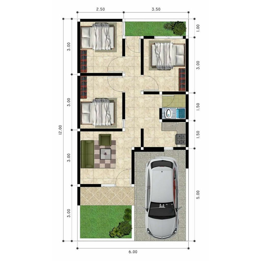 Desain denah rumah paket minimalis free revisi