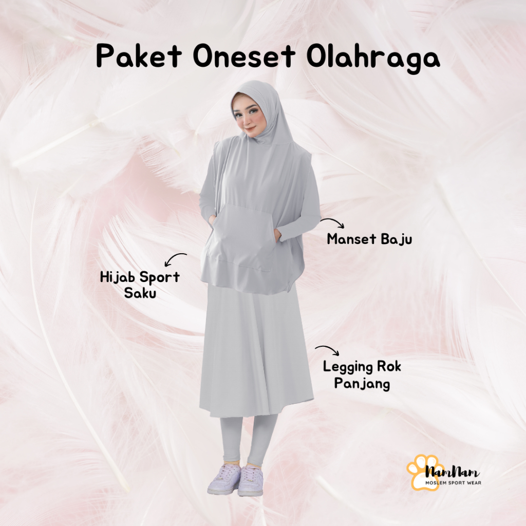 Paket setelan outfit olahraga muslimah hijab