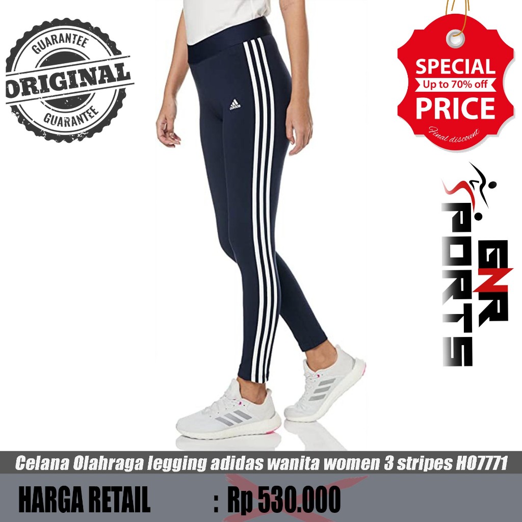 Celana Olahraga legging adidas wanita women 3 stripes legging H07771 Original 100%