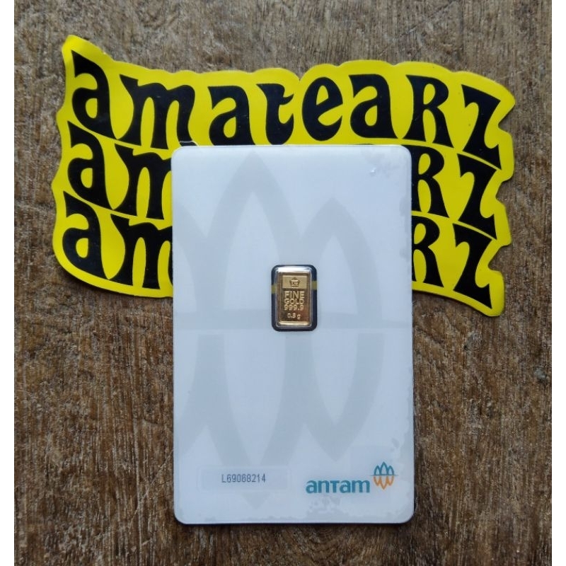 LOGAM MULIA ANTAM CERTICARD ALBINO 0,5 GRAM RARE ITEM FINE GOLD 9999 %