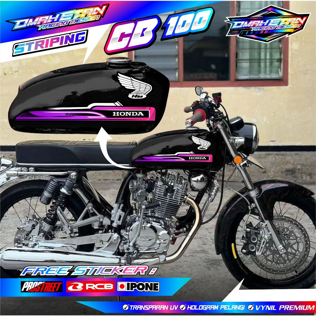 STRIPING VARIASI HONDA CB 100 / STICKER LIST MOTOR CB 100