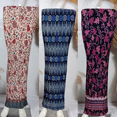 ROK PLISKET BATIK / ROK BATIK / ROK PLISKET MODERN / BAWAHAN BATIK / KERASAKTI COKLAT