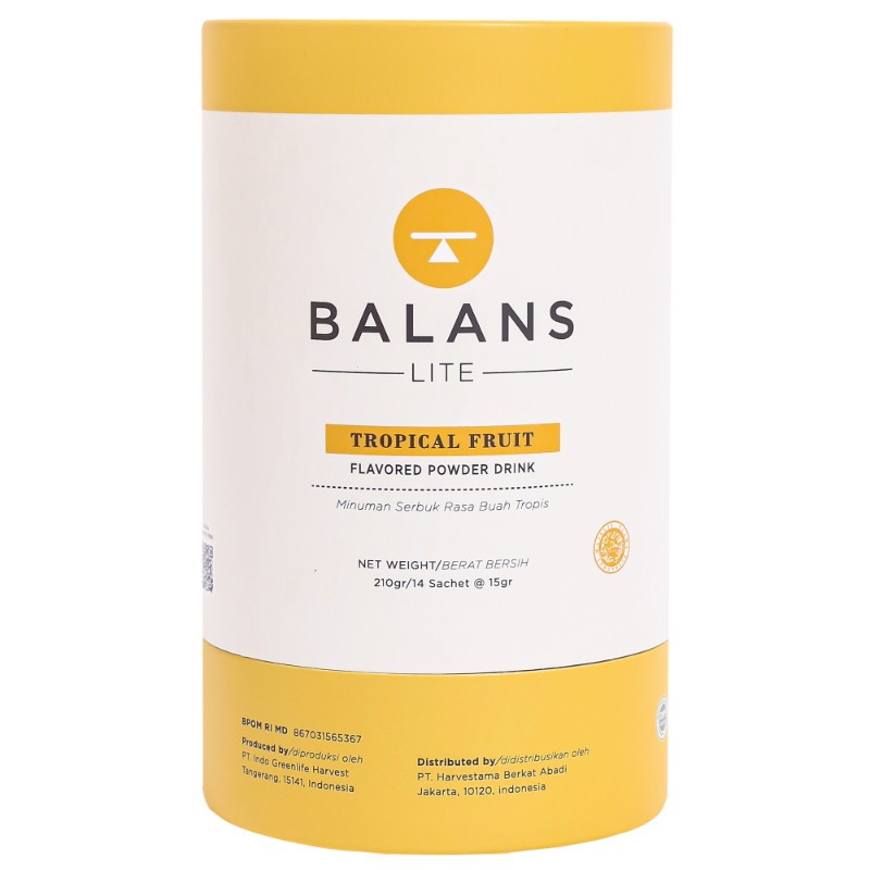 

BALANS LITE TROPICAL FRUITS POWERED DRINK 210GR | MINUMAN SERAT TINGGI ASAM FOLAT DAN VITAMIN C