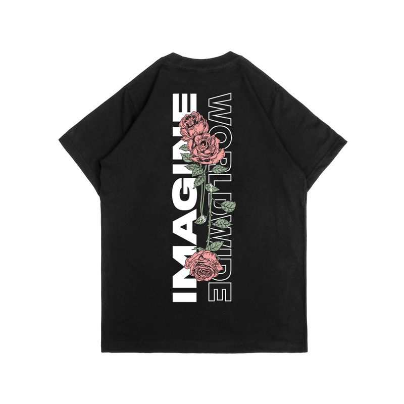 Imagineco Kaos Lengan Pendek Hitam "Flow"