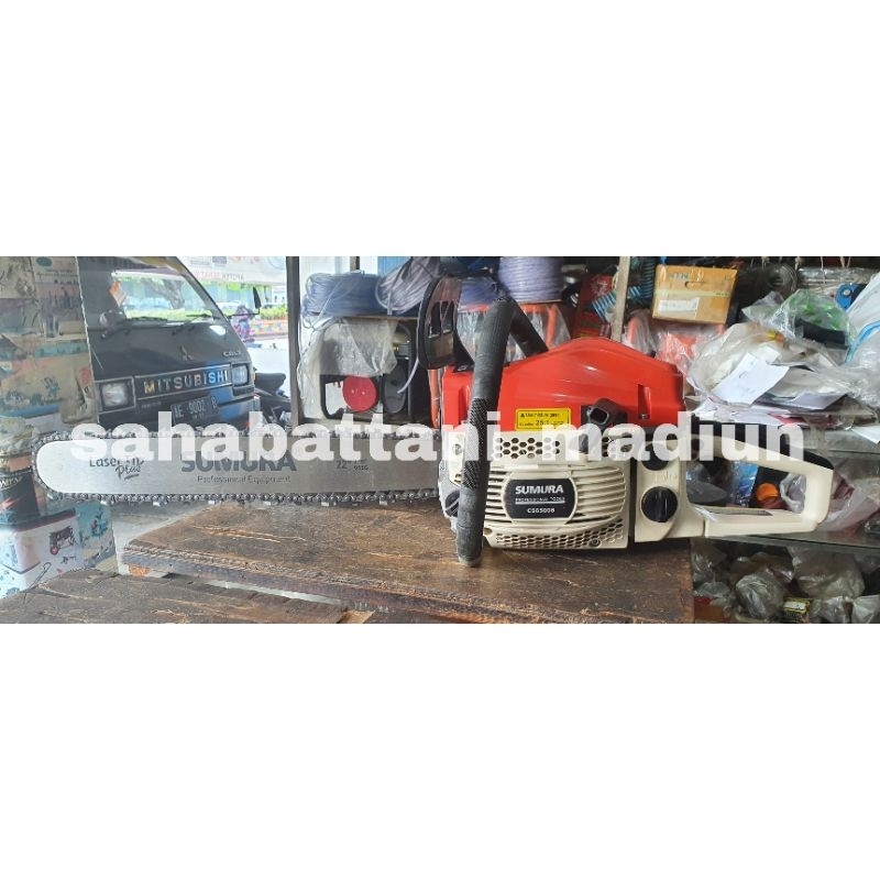 Mesin Chainsaw Gergaji Kayu Chain Saw SUMURA 22 inch CS6500S Laser Tip Pemotong Kayu Serbaguna