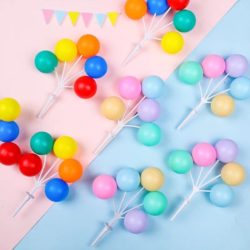TOPPER BALON BOLA WARNA WARNI KUE ULANG TAHUN