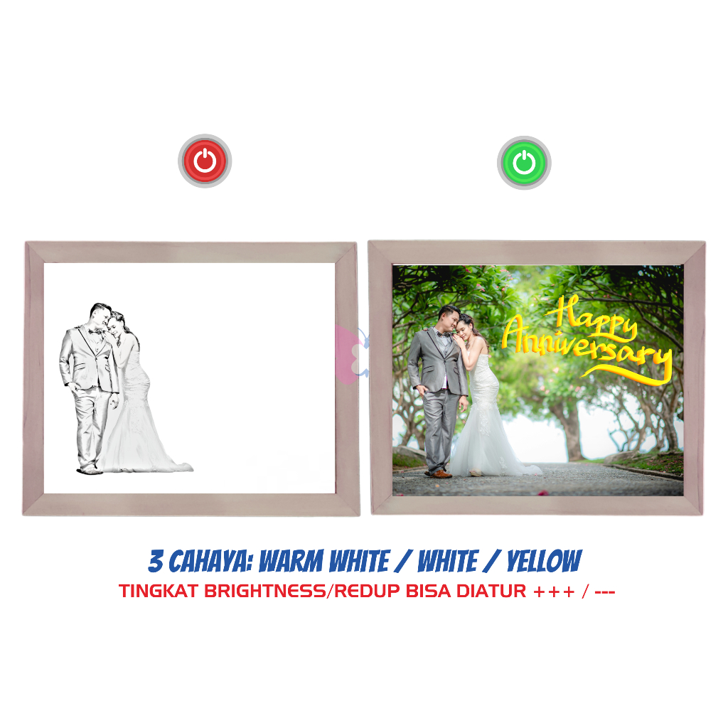 Figura Pigura Anime Manga Naruto Ace One Piece Bingkai Lampu LED Lukisan Cahaya LED Lampu 3d Light F