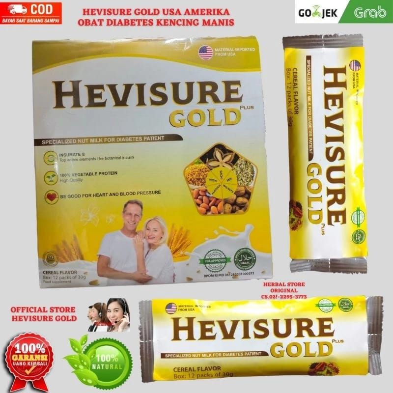 

HEVISURE GOLD MILK SUSU OBAT DIABETES KENCINGMANIS INSULIN PANKREAS 12 SACHET