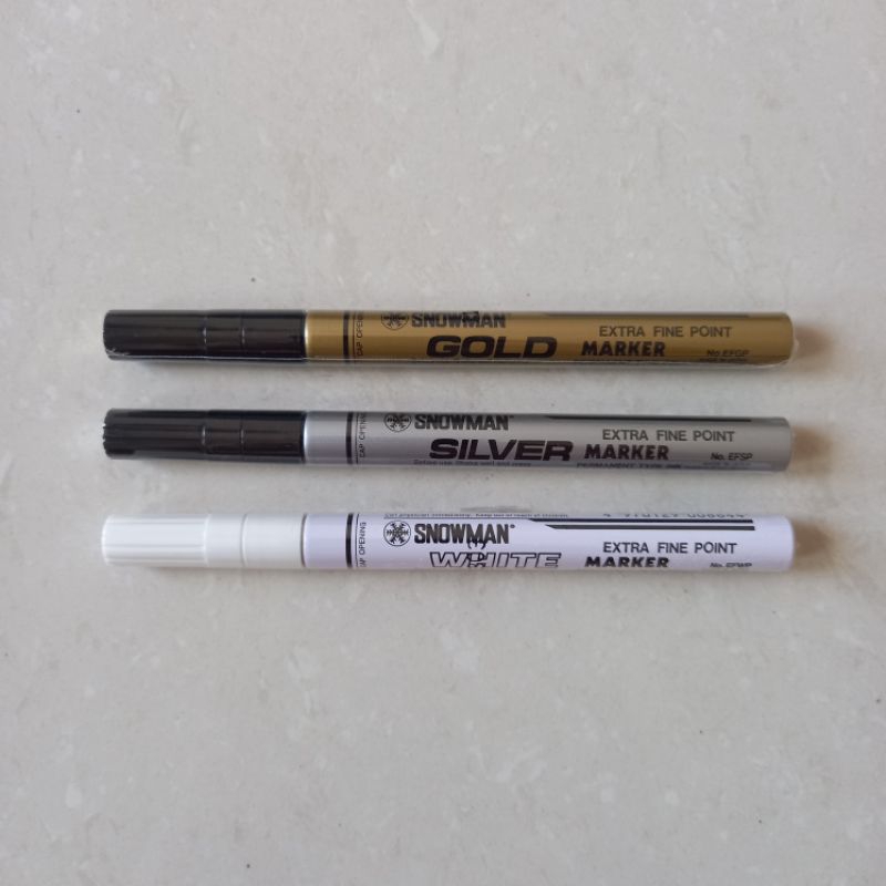 

[ ECER MURAH ] Spidol Snowman Marker Extra Fine EFGP Gold / EFSP Silver / EFWP White