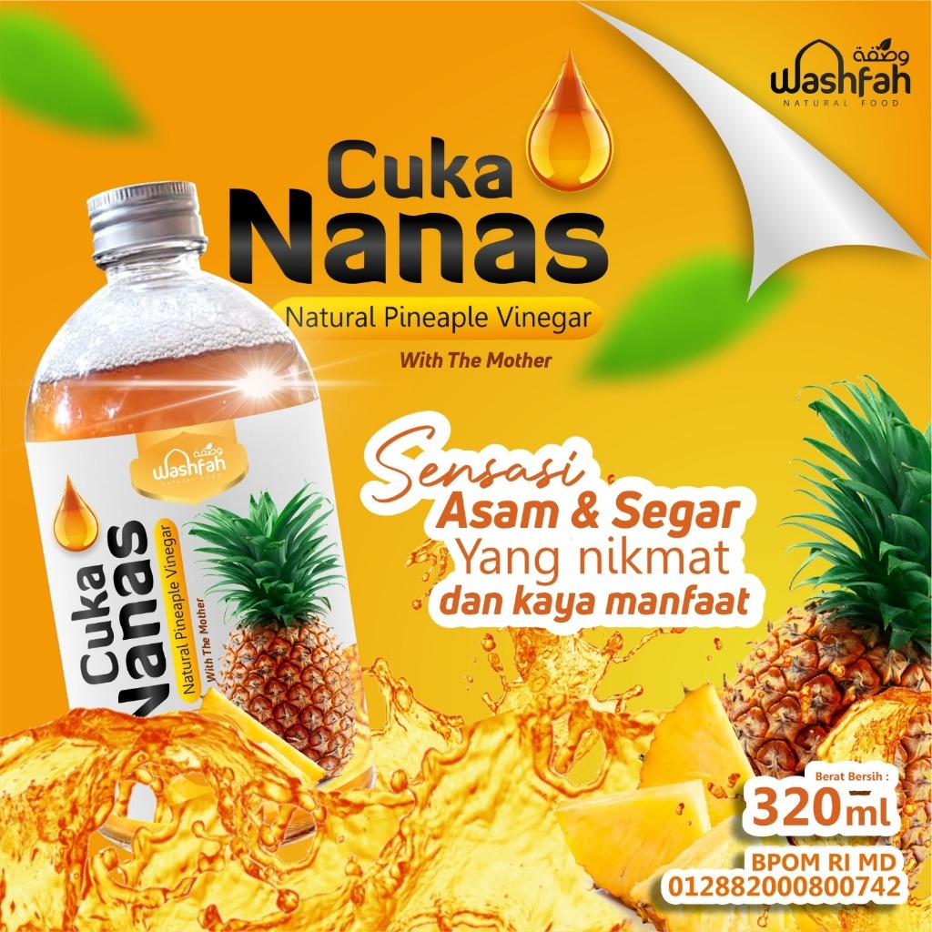 

PAKET 3 BOTOL Cuka Nanas Washfah 320 ml Cukananas with the mother Free Bubble warp