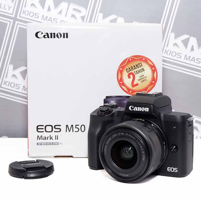 Canon Eos M50 Mark II KIT 15 45 IS STM - Kamera Mirrorless Bekas - Masih Garansi - Siap Pakai - Joss