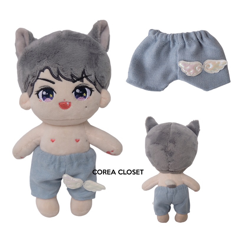 READY STOCK 20cm upsetduck skzoo Kpop doll clothes - Denim Pants - Wings Premium Light Bleach  (cela