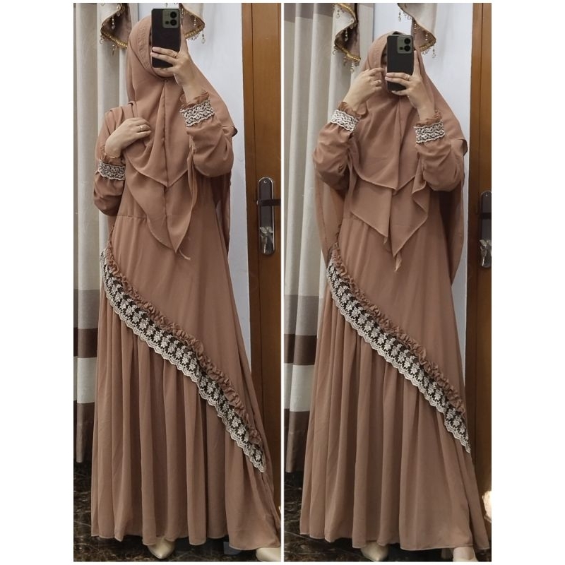 RGN Dress Baju Gamis Syar'i Model RKS Cerruti Babydoll  Ukuran Dewasa Dan Anak-Anak
