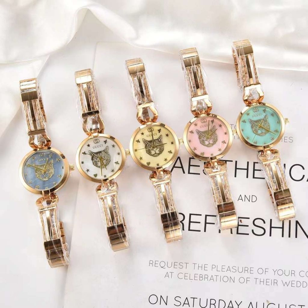( BISA COD ) Jam Tangan Wanita GVCC1 Macan Rantai Model GELANG Tali Stainless Include BOX ORI Jam Ta