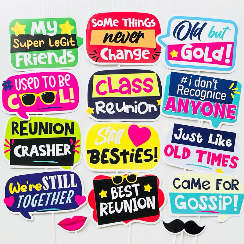 REUNION atau REUNI FUN PROPS PHOTOBOOTH