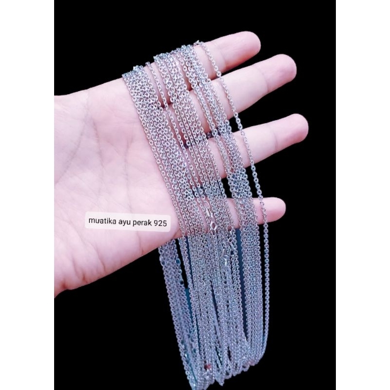 kalung perak 925 lapis emas putih/kalung italy santa perak 925