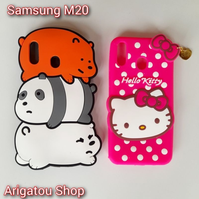 Samsung M20 Case Softcase Boneka Karakter Beruang Bare Bear Hello Kitty