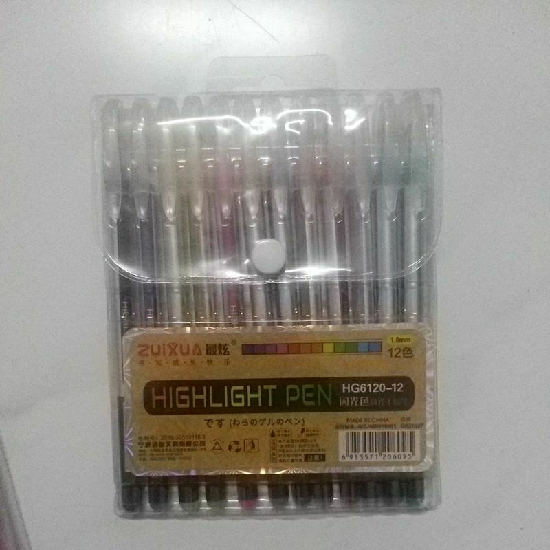 

[ SET / 12 W ] ZUIXUA 12 WARNA PEN NEON - GLITTER