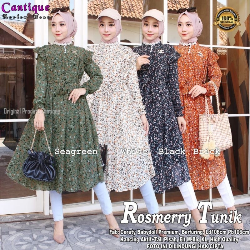 glasya tunin ceruty babydoll kayla long tunik jumbo ld 110 tunik motif bunga long tunik busui tunik 
