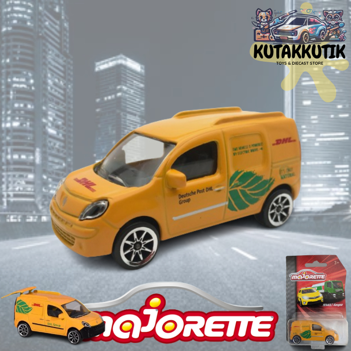 Majorette Mobil Barang Van Kurir DHL Renault Kangoo Kuning