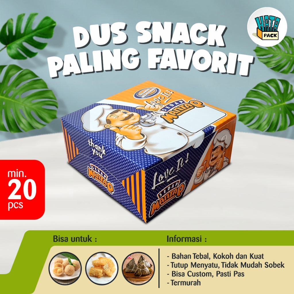 Dus Box Kue / Dus Box Snack Sedap Mantap Ukuran 15 x 15 / Box Kue Hansel Surabaya