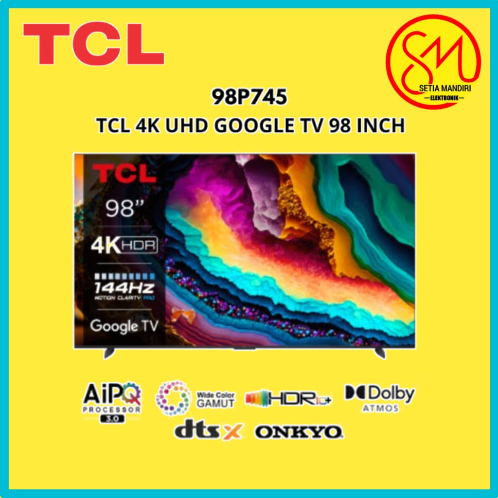 TCL 98P745 Smart G*oogle TV Android TV Game Master Pro 2.0 4K Ultra HD UHD 98 " Inch