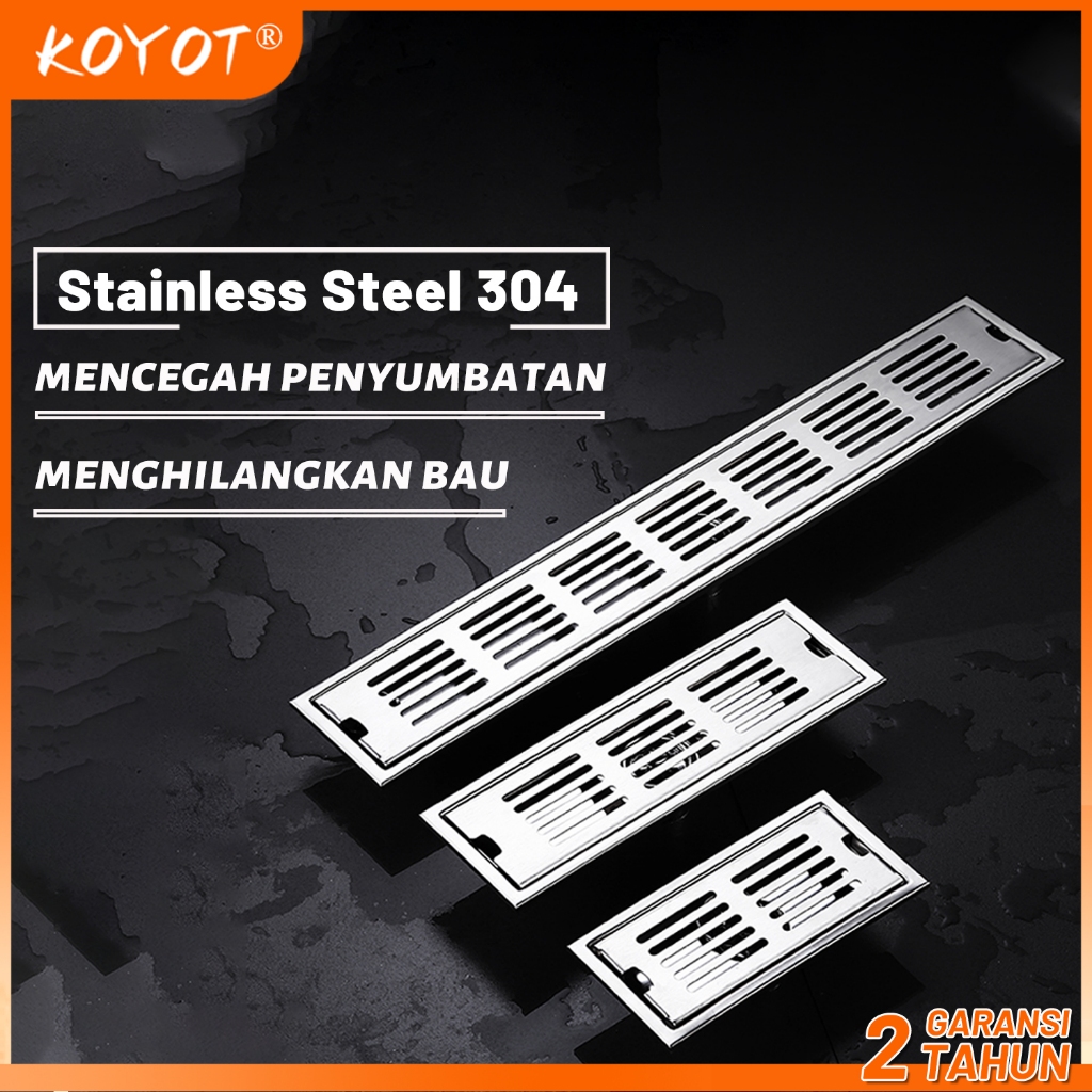 KOYOT Floor Drain Saringan Got 304 Stainless Steel 10/20/30/60cm Saringan Got Kamar Mandi Anti Kecoa
