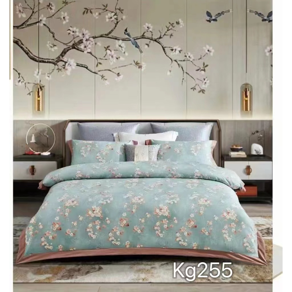 KAIN SPREI KATUN JEPANG FLORAL BLUE