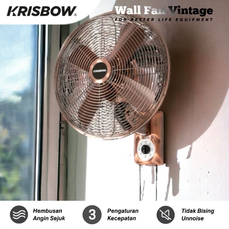 Kipas Angin Dinding Vintage 12 Inch 55W Krisbow / Wall Fan 12 Inch Krisbow