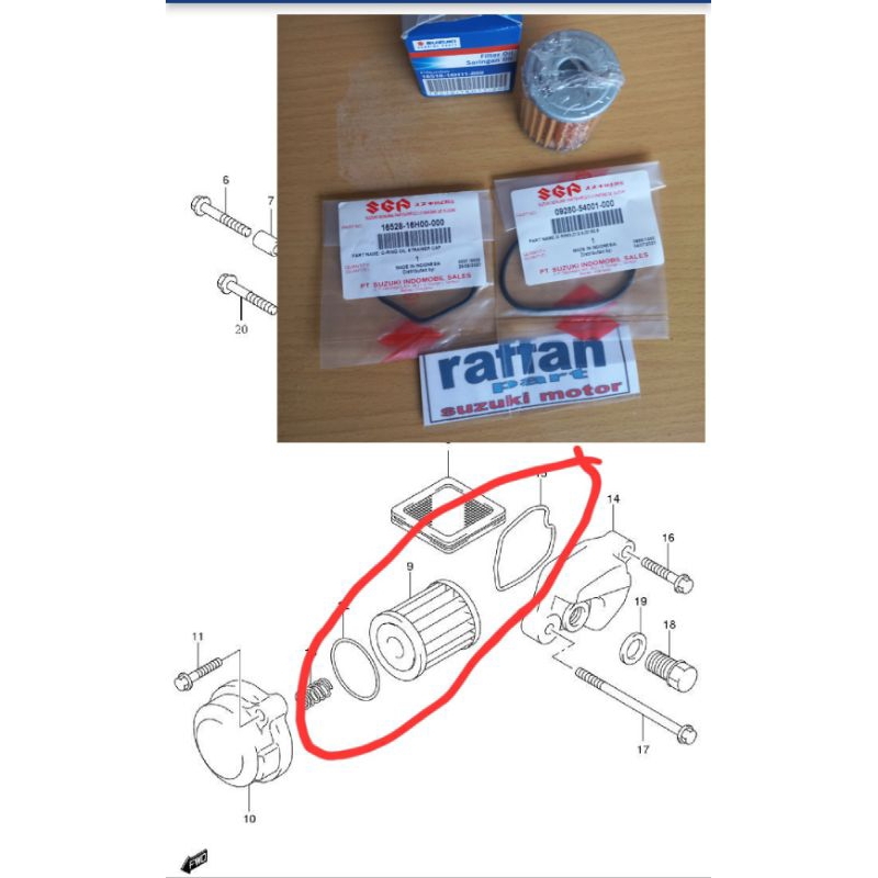 filter oli dan O ring suzuki shogun 125 New Sp FL Nr Rr shogun robot shogun Axelo