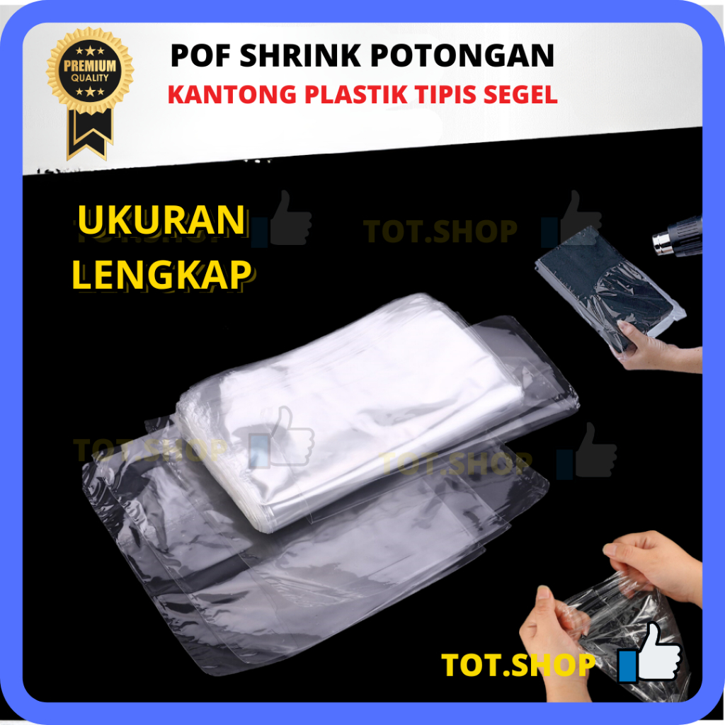 POF Plastik Segel Shrink Tipis Potongan Kantong Segel Dus, Buku, Majalah, Hp Segel Termurah Ukuran T