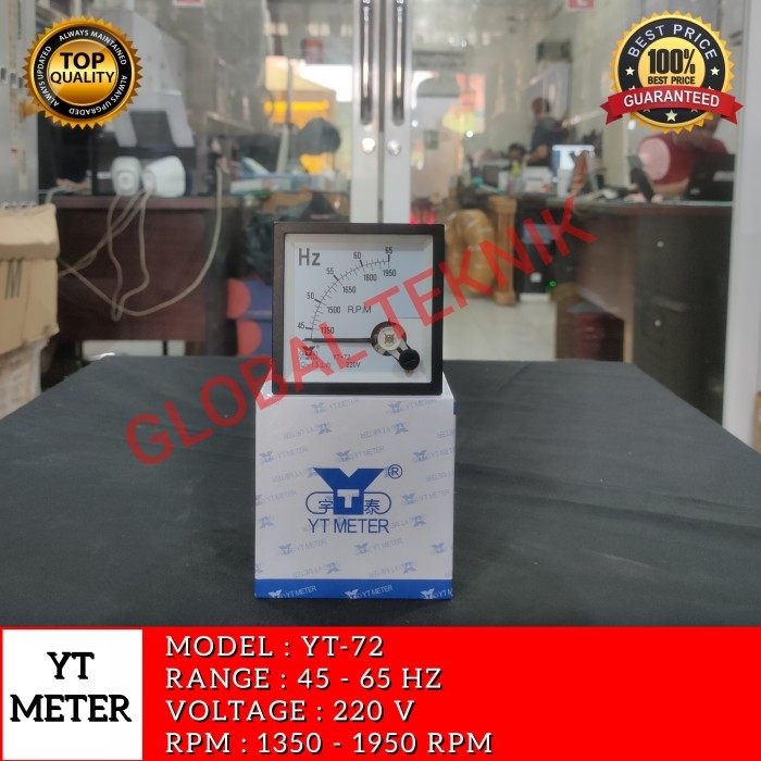Hz meter with rpm HZ Meter Analog YT METER 220 V 72x72mm YT METER HZ METER JARUM YT-72HZ FREKUENSI 7