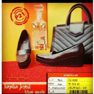 SEPATU WANITA / PDH / WEDGES / SEPATU POLWAN / P21 / WEDGES DOF