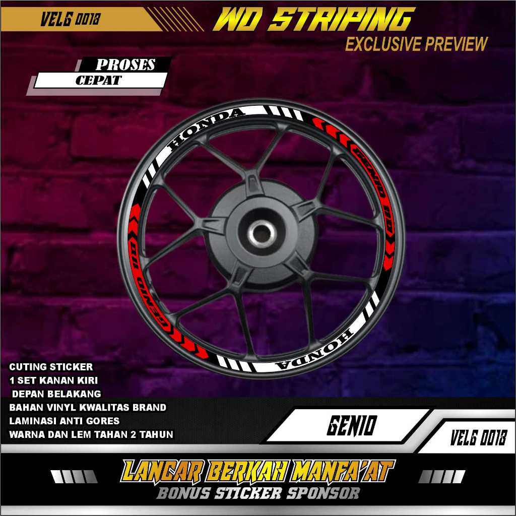 0018 VELG HONDA GENIO - STIKER STICKER LIS VELG HONDA GENIO murah meriah