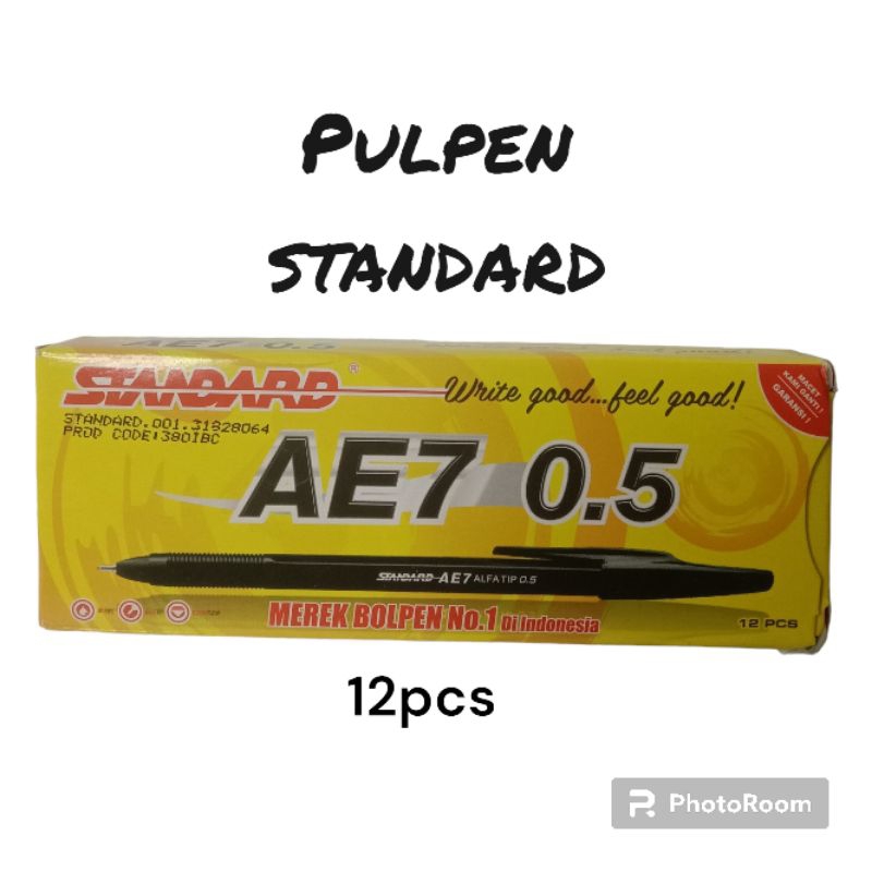 

PULPEN STANDARD HITAM 12PCS AE7 0.5 / BOLPEN STANDARD ALFA TIP 0,56