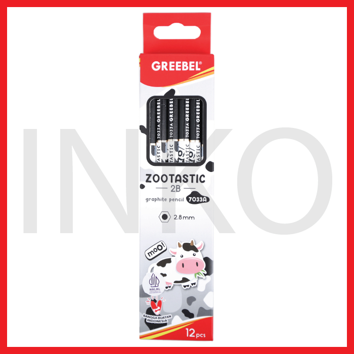 

GREEBEL PENCIL 2B ZOOTASTIC 7033A 12PCS