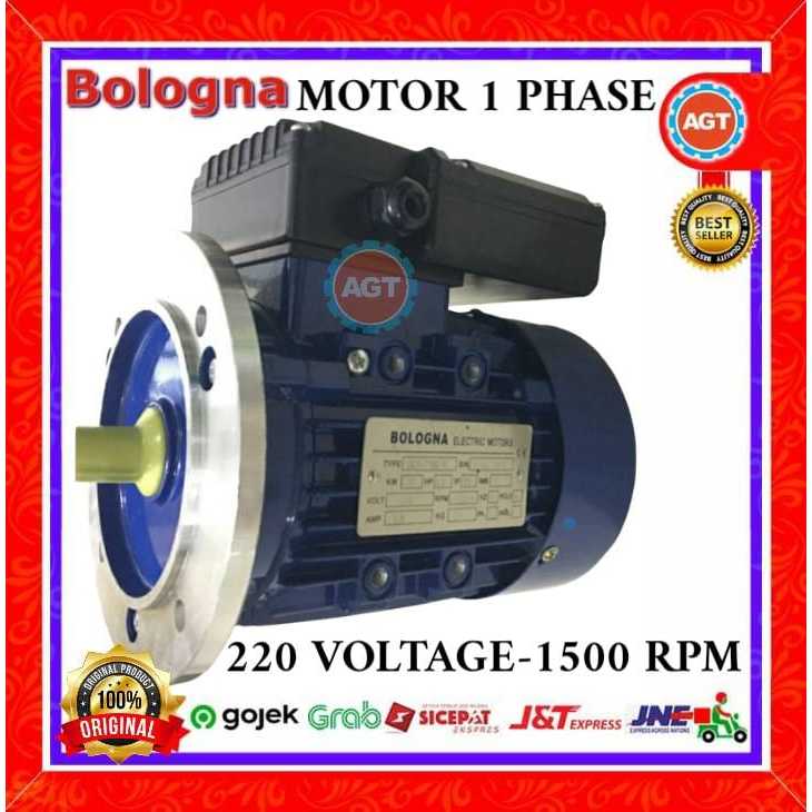 ELECTRIC MOTOR BOLOGNA 1.1KW 1.5HP 4POLE 1PHASE B5 FLANGE
