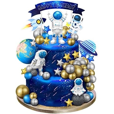 # HJ # PANJANGN  KUE ULANG TAHUN TOPPER ASTRONOT TEMA LUAR ANGKASA / DEKORASI  KUE ULANG TAHUN SET 3